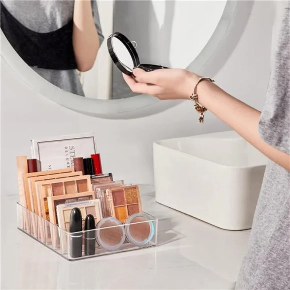Makeup Organizer for Eyeshadow Palette and Lipstick Organizer, 7 Section Divided